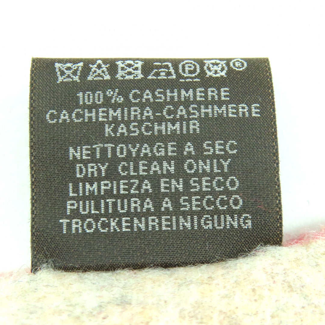 極美品△HERMES エルメス ラブストーリー カシミヤ エカルラート/ベージュ シネ フリンジ マフラー レッド系 ベージュ 英国製 レディース