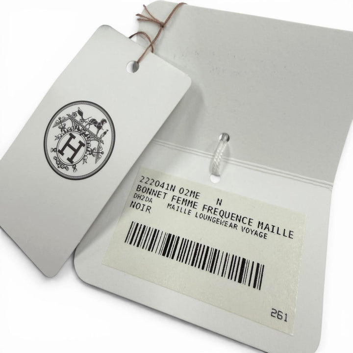 未使用品▼HERMES エルメス ウール100% フレカンス セリエ金具 帽子 ニットキャップ ブラック M イタリア製 正規品 メンズ