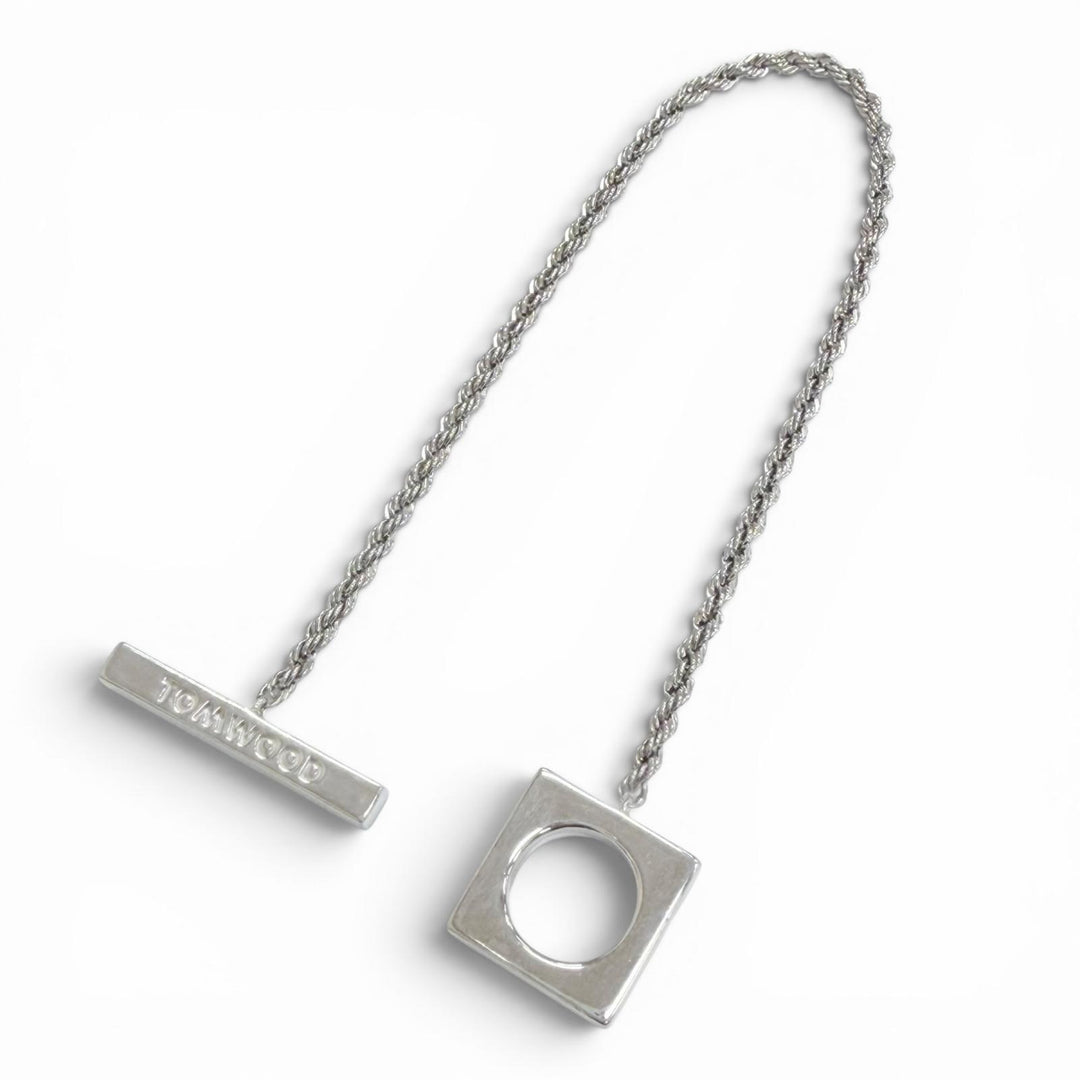 美品△TOM WOOD トムウッド SQUARE ROPE BRACELET スクエア ロープ ブレスレット アクセサリー 925 シルバー 重量18.25g 定価68700円