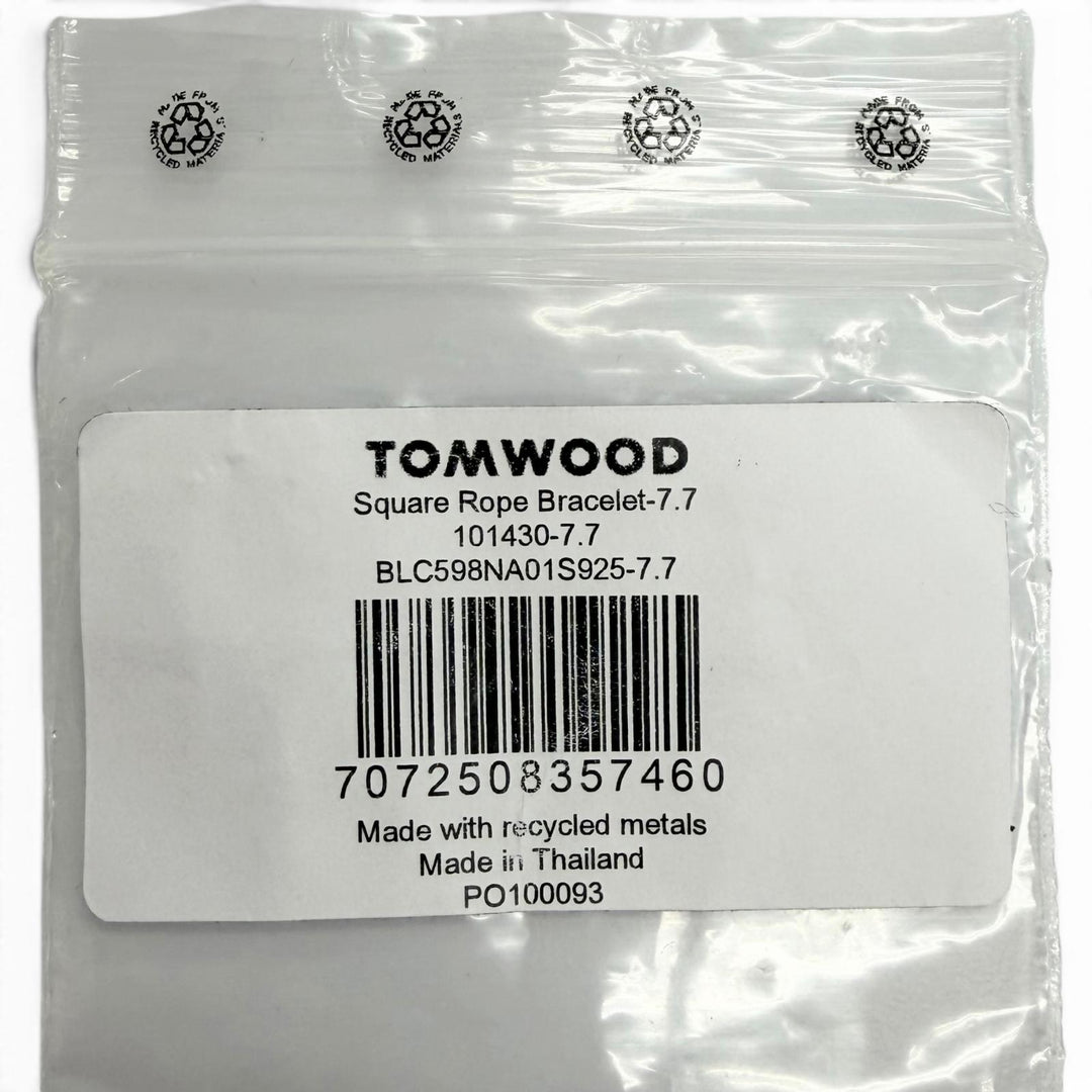 美品△TOM WOOD トムウッド SQUARE ROPE BRACELET スクエア ロープ ブレスレット アクセサリー 925 シルバー 重量18.25g 定価68700円