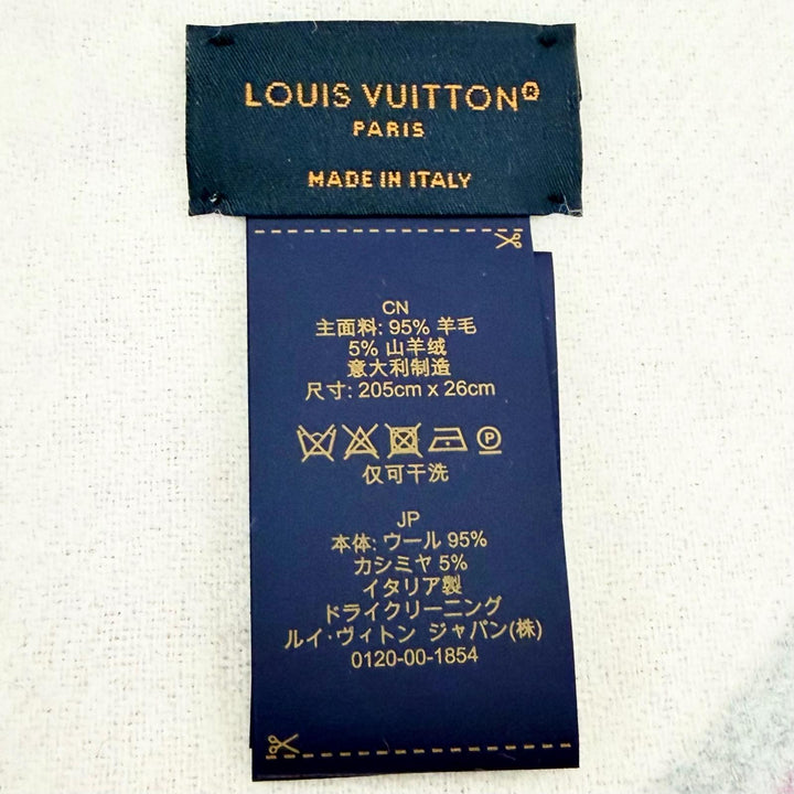 極美品△LOUIS VUITTON ルイヴィトン 2024年 M93281 マフラー デュオ インフィニティ ウール カシミヤ フリンジ ローズ 205×26cm 正規品