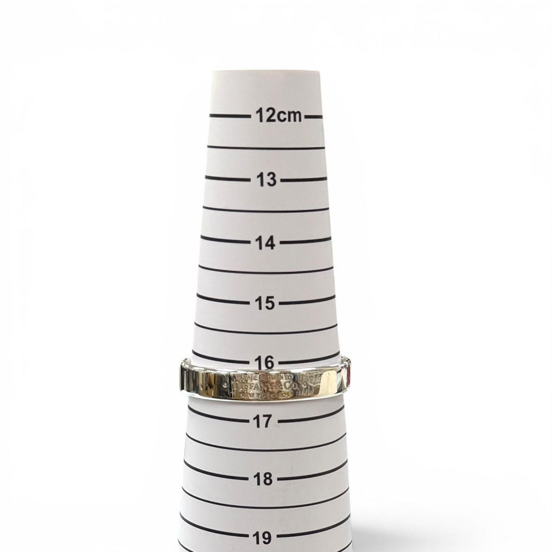 美品★TIFFANY&amp;Co. ティファニー AG925 リターントゥナローカフ バングル２Pダイヤ ブレスレット シルバー 重量33.5g レディース