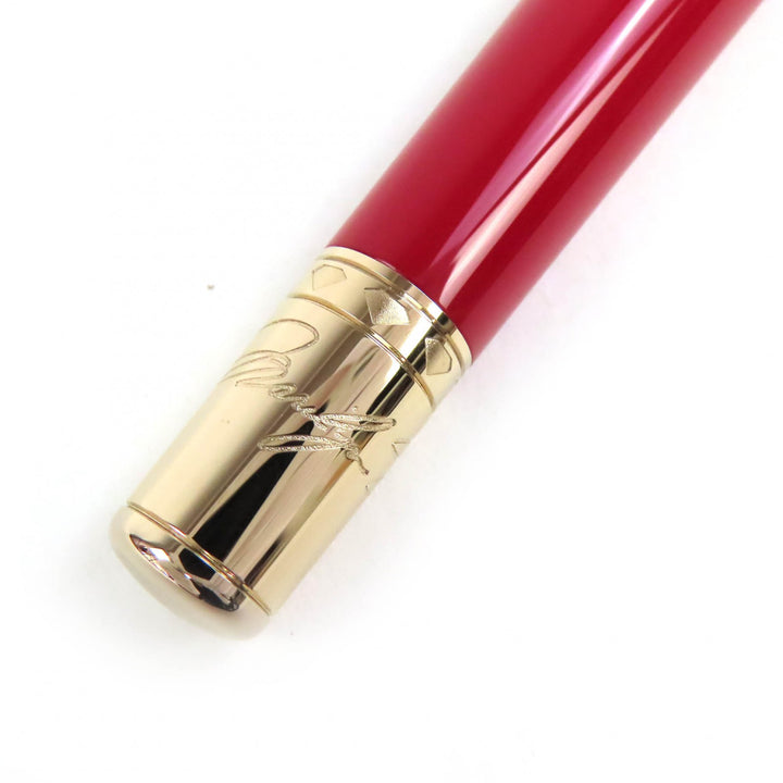 極美品△MONTBLANC モンブラン ミューズ マリリン モンロー スペシャルエディション Mニブ ペン先Au585 14K パール付 万年筆 赤 ゴールド