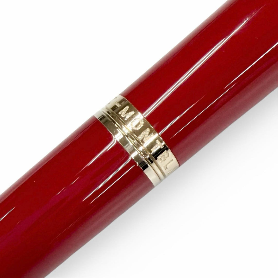 極美品△MONTBLANC モンブラン ミューズ マリリン モンロー ペン先 Au585 14K Fニブ パール付き 万年筆 レッド ゴールド ドイツ製 メンズ