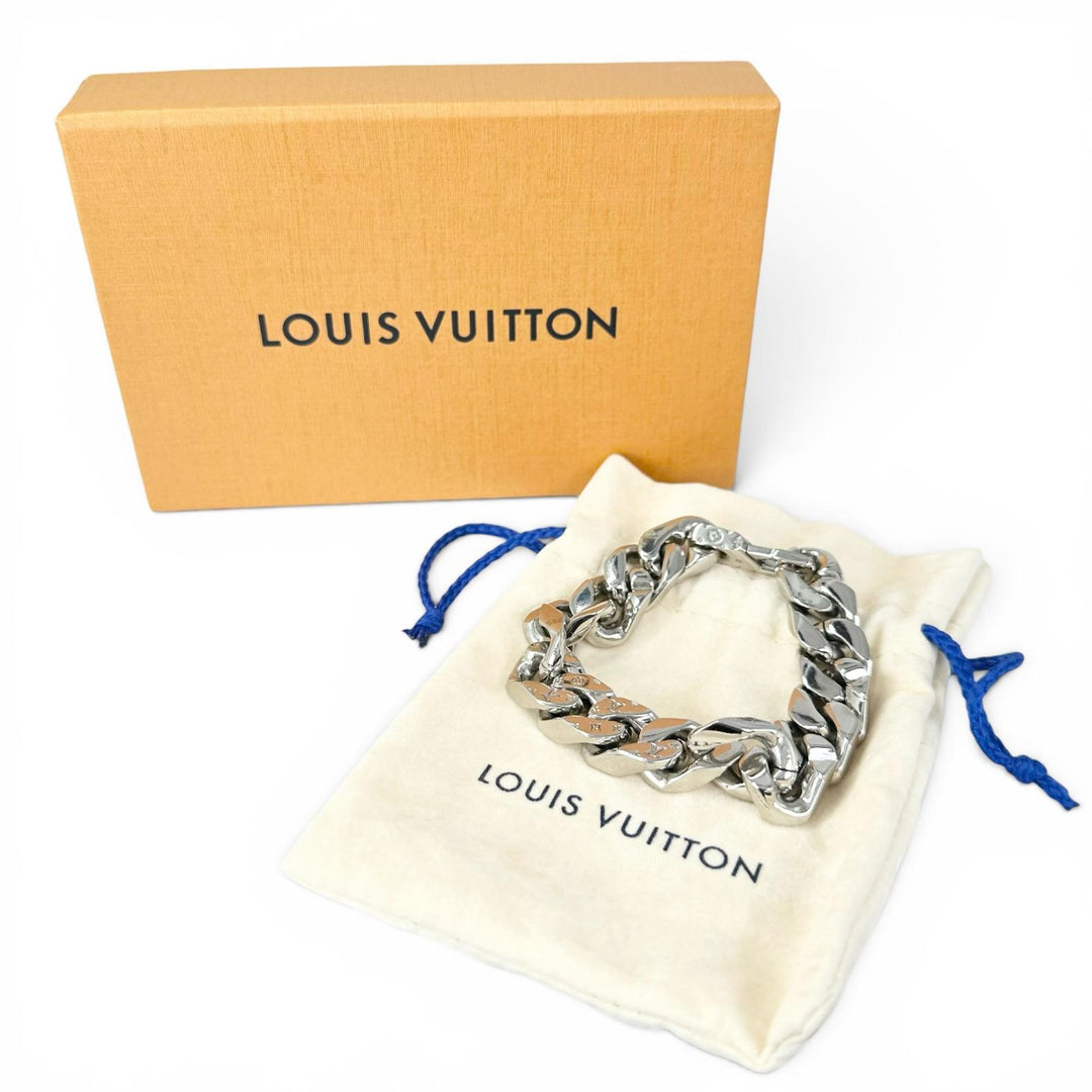 良品▲LOUIS VUITTON ルイヴィトン 2021年製 M69988 ブラスレ LVチェーンリンクス 喜平デザイン ブレスレット M イタリア製 箱・保存袋付き