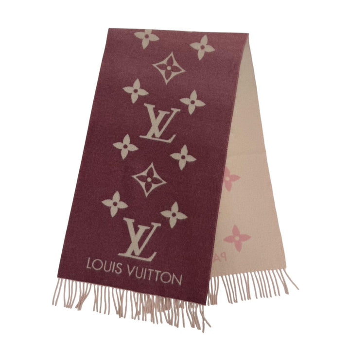 美品☆LOUIS VUITTON ルイヴィトン 2022年製 M77375 マフラー レイキャビック グラディエント カシミヤ100％ ローズグレール 正規品