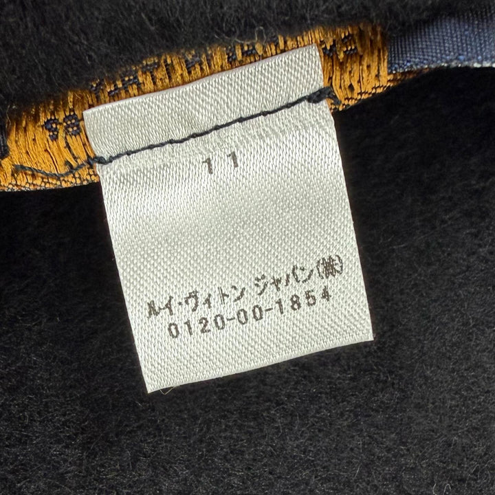 美品▼LOUIS VUITTON ルイヴィトン M75362 カシミヤ エシャルプ ジェラム LVロゴ刺繍 フリンジ付き マフラー ブラック 正規品 箱付き