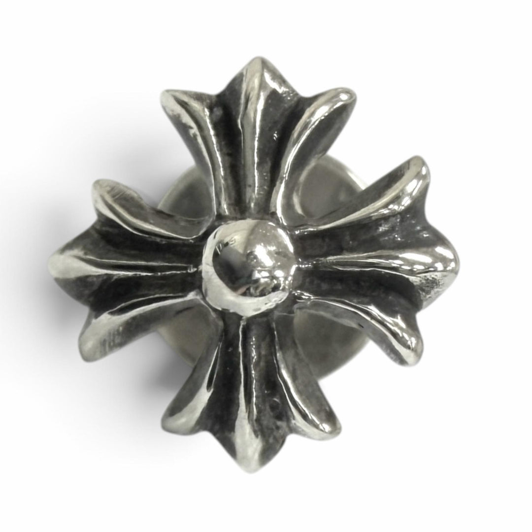 美品□CHROME HEARTS クロムハーツ No2 CH PLS SV925 14K CHプラス 片耳用 スタッドピアス ポストピアス シルバー 重量0.7g メンズ