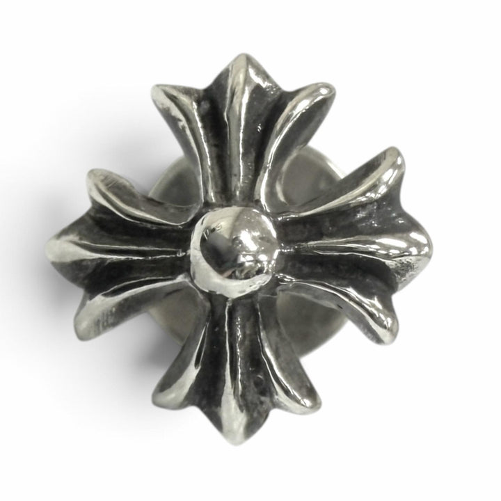 美品□CHROME HEARTS クロムハーツ No2 CH PLS SV925 14K CHプラス 片耳用 スタッドピアス ポストピアス シルバー 重量0.7g メンズ