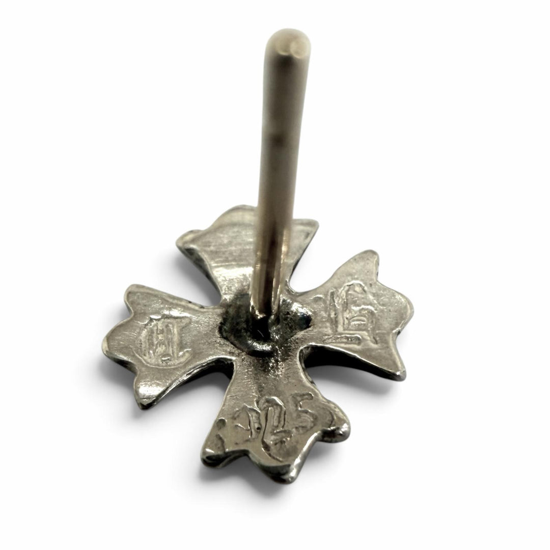 美品□CHROME HEARTS クロムハーツ No2 CH PLS SV925 14K CHプラス 片耳用 スタッドピアス ポストピアス シルバー 重量0.7g メンズ