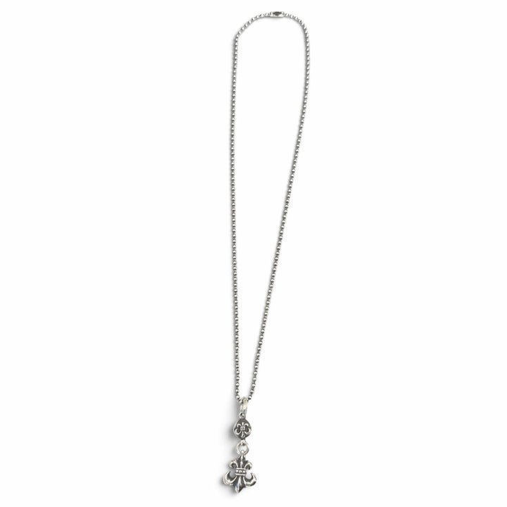 美品□CHROME HEARTS クロムハーツ 1BALL BS FLEUR SV925 1ボール BSフレア 20inch ネックレス ペンダントシルバー 重量18g メンズ