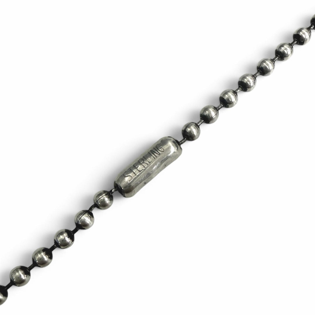 美品□CHROME HEARTS クロムハーツ 1BALL BS FLEUR SV925 1ボール BSフレア 20inch ネックレス ペンダントシルバー 重量18g メンズ