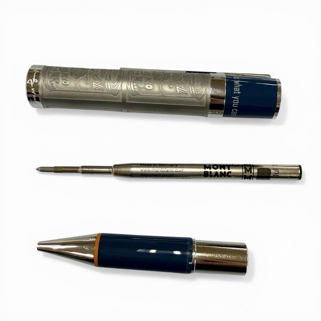 極美品▼MONTBLANC モンブラン スペシャルエディション グレートキャラクターズ アンディ ウォーホル ボールペン シルバー ブルー 筆記◎