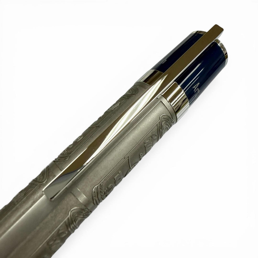 極美品▼MONTBLANC モンブラン スペシャルエディション グレートキャラクターズ アンディ ウォーホル ボールペン シルバー ブルー 筆記◎