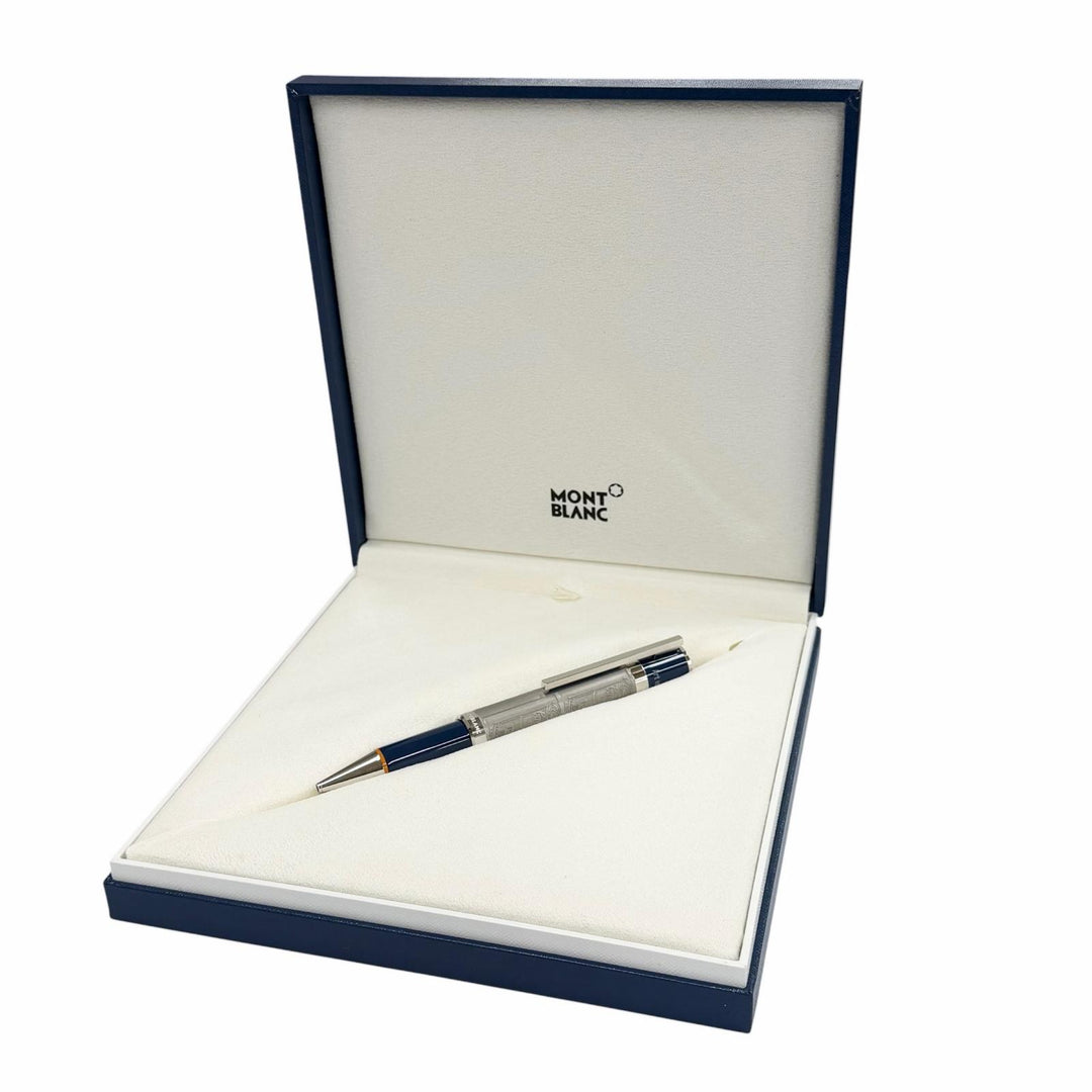極美品▼MONTBLANC モンブラン スペシャルエディション グレートキャラクターズ アンディ ウォーホル ボールペン シルバー ブルー 筆記◎