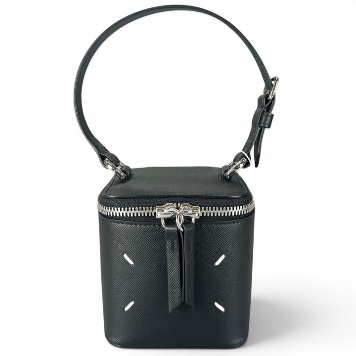 未使用品▲Maison Margiela メゾンマルジェラ SA2VL0012 レザー バニティバッグ ハンドバッグ ブラック 伊製 レディース 定価114400円