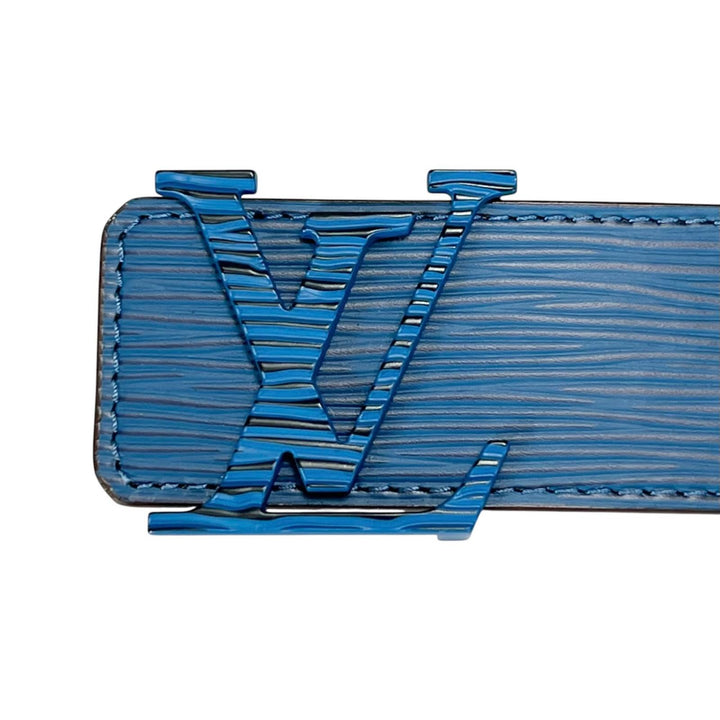 未使用品▲LOUIS VUITTON ルイヴィトン サンチュール LVイニシアル 40MM エピレザー ベルト ブルー ブラウン スペイン製 箱・保存袋付き