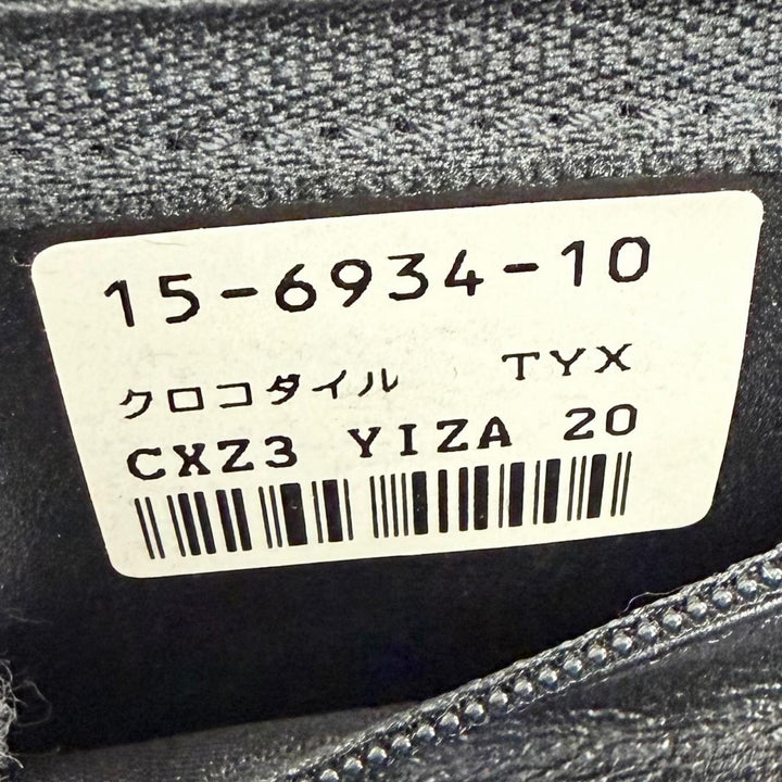 極美品△武知 タケチ 鍵 パドロック付き シャイニング クロコダイル ハンドバッグ ワニ革 ブラック ゴールド金具 レディース