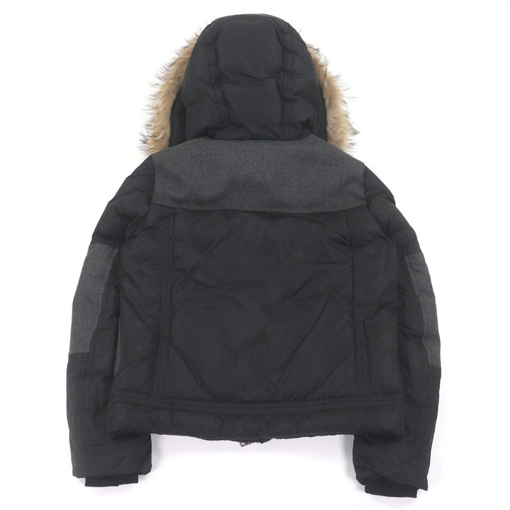 美品□MONCLER モンクレール DEDION GIUBBOTTO コヨーテファー フーデッド ダウンジャケット ブラック 1 ハンガー付き 正規品 メンズ
