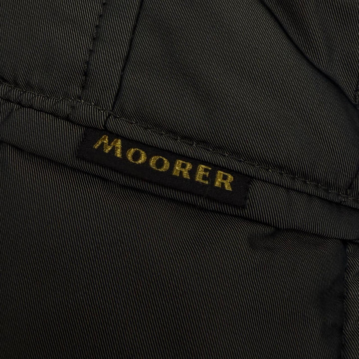 極美品▼MOORER ムーレー MORRIS モリス 襟ファー ロゴ入りボタン ダブルブレスト WZIPUP ダウンコート ダークブラウン 48 メンズ