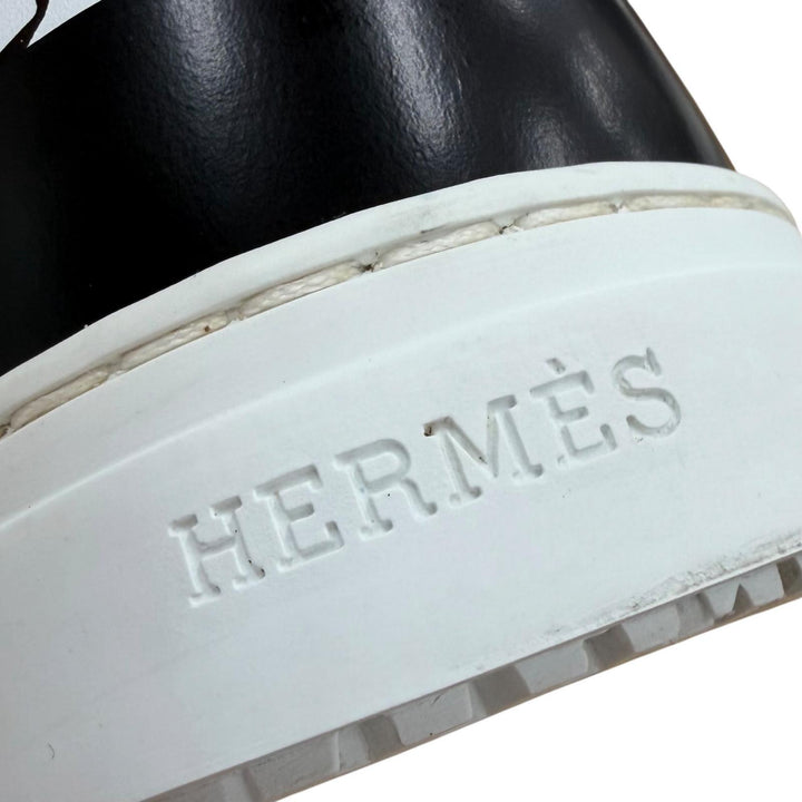 極美品▼HERMES エルメス 221906 グラフィティ DISTRICT ディストリクト レザー ハイカットスニーカー ホワイト 41 イタリア製 メンズ