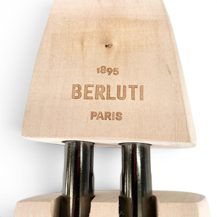【ドンドン見直し】美品▲BERLUTI ベルルッティ 木製 ロゴ刻印 シューキーパー シューツリー ナチュラル 6 フランス製 メンズ