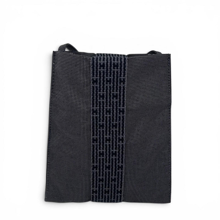 極美品▲HERMES エルメス エールライン ポシェット Hロゴ スクエア サコッシュ ミニバック ショルダーバッグ グレー フランス製 メンズ