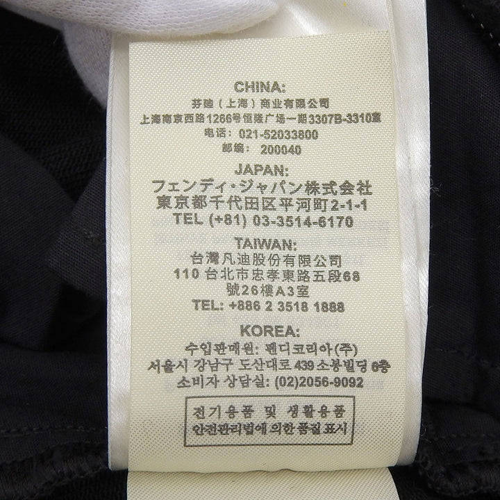 極美品▲FENDI フェンディ 2021年製 FLP631 コットン FFカリグラフィ ハイウエスト デニムパンツ 黒 36 イタリア製 正規品 レディース