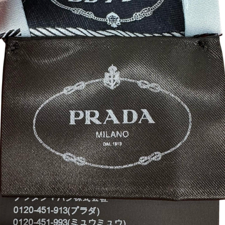 極美品▲PRADA プラダ 27380 バージンウール100% ロゴパッチ マフラー ストール オレンジ イタリア製 正規品 レディース