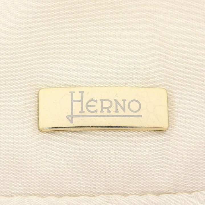 極美品▲Herno ヘルノ 2020年製 GI0130D ロゴボタン プレート付 ダブルジップ ナイロンジャケット アイボリー 44 伊製 正規品 レディース