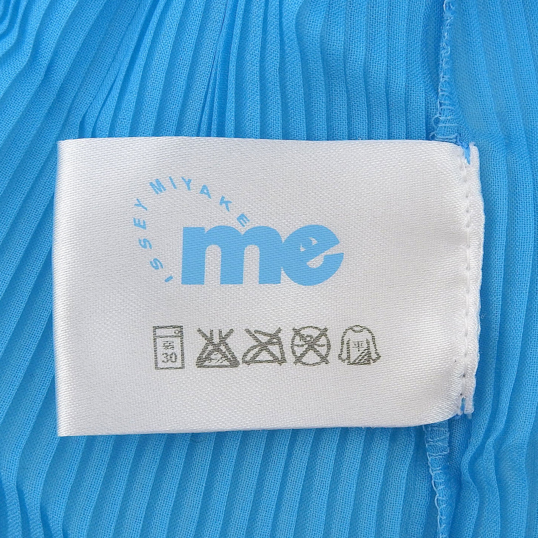 極美品▲me ISSEY MIYAKE ミー イッセイミヤケ MI51FR382 ノースリーブ プリーツ カットソー タンクトップ ブルー 正規品 レディース