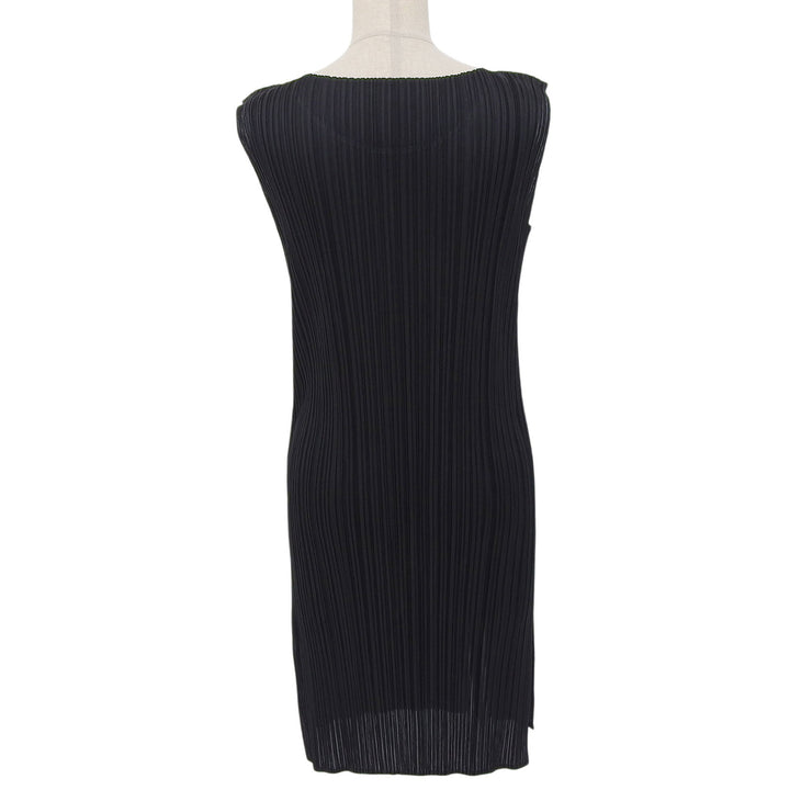 極美品▲PLEATS PLEASE プリーツプリーズ イッセイミヤケ PP53-JK743 ノースリ ワンピース ブラック ピンク 3 日本製 正規品 レディース