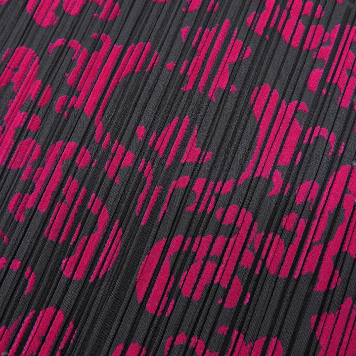 極美品▲PLEATS PLEASE プリーツプリーズ イッセイミヤケ PP53-JK743 ノースリ ワンピース ブラック ピンク 3 日本製 正規品 レディース