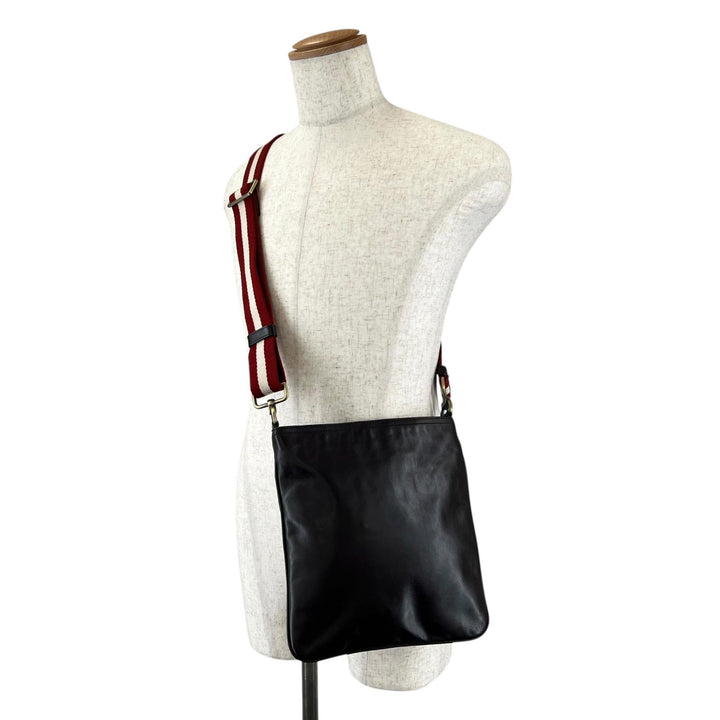 美品▲BALLY バリー TAISTINO カーフレザー トレインスポッティング ショルダーバッグ ダークブラウン スイス製 メンズ 保存袋付き
