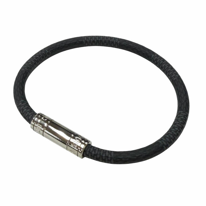 美品▼LOUIS VUITTON ルイヴィトン M6609E ダミエグラフィット ブラスレ キープイット バングル ブレスレット ブラック シルバー メンズ
