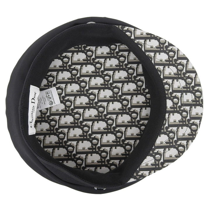 極美品▲Christian Dior クリスチャンディオール 35DTR920G130 裏地オブリーク スターロゴ金具付き キャスケット 帽子 黒 59 伊製 正規品