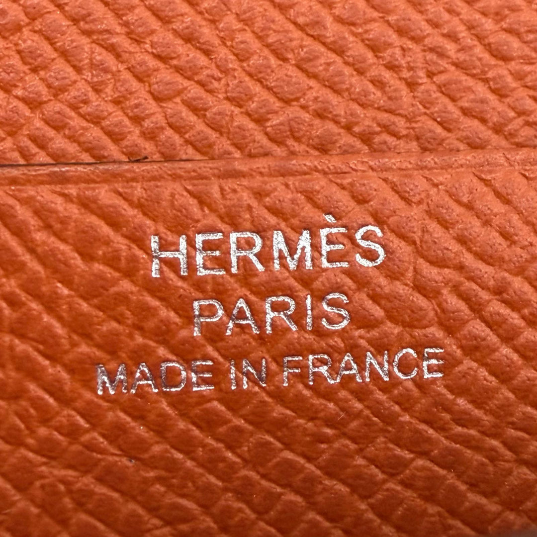 美品◇HERMES エルメス ベアンスフレ ヴェルソ ヴォーエプソン ライム テールバテュー バイカラー シルバー金具 長財布 Z刻印 フランス製