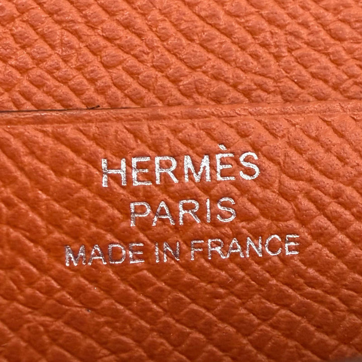 美品◇HERMES エルメス ベアンスフレ ヴェルソ ヴォーエプソン ライム テールバテュー バイカラー シルバー金具 長財布 Z刻印 フランス製