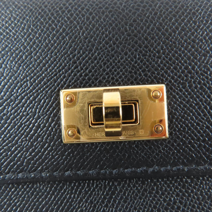 極美品☆HERMES エルメス ケリー・ポケット ロング ヴォーエプソン ゴールド金具 長財布 ブラック W刻印 フランス製 箱・保存袋付き