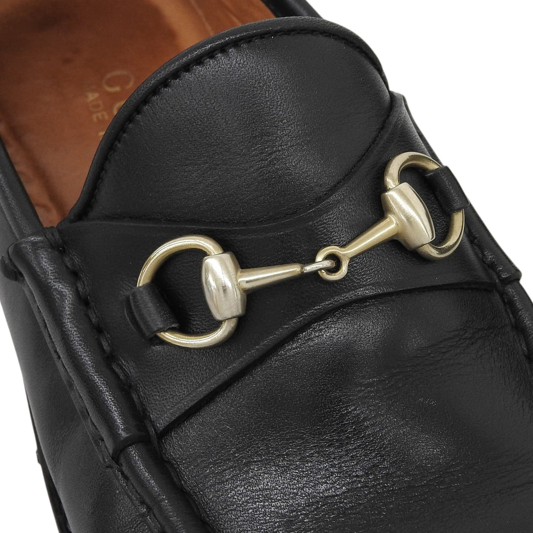 【ドンドン見直し】美品▲GUCCI グッチ ホースビット ラグソール レザー ローファー ブラック ゴールド金具 37 イタリア製 レディース