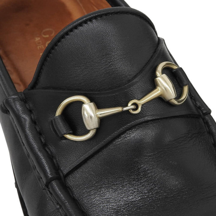 【ドンドン見直し】美品▲GUCCI グッチ ホースビット ラグソール レザー ローファー ブラック ゴールド金具 37 イタリア製 レディース