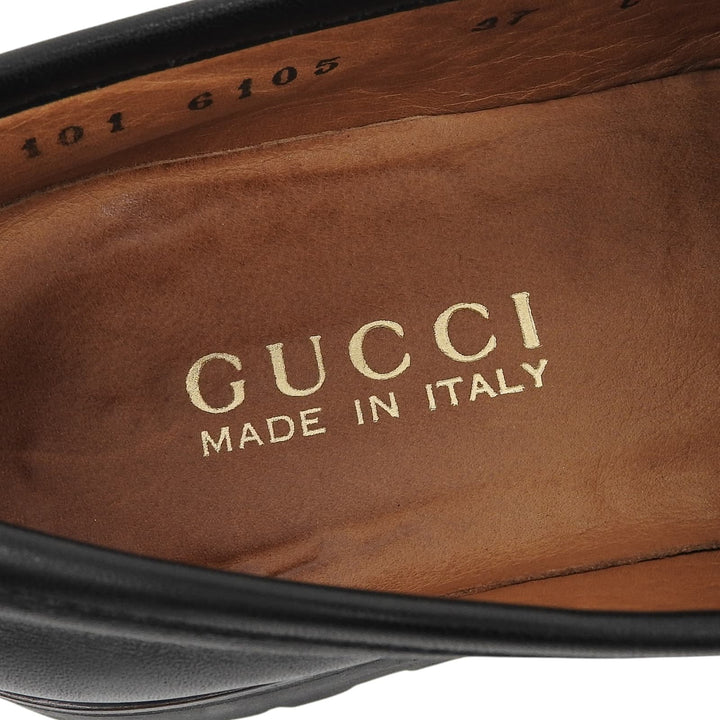 【ドンドン見直し】美品▲GUCCI グッチ ホースビット ラグソール レザー ローファー ブラック ゴールド金具 37 イタリア製 レディース