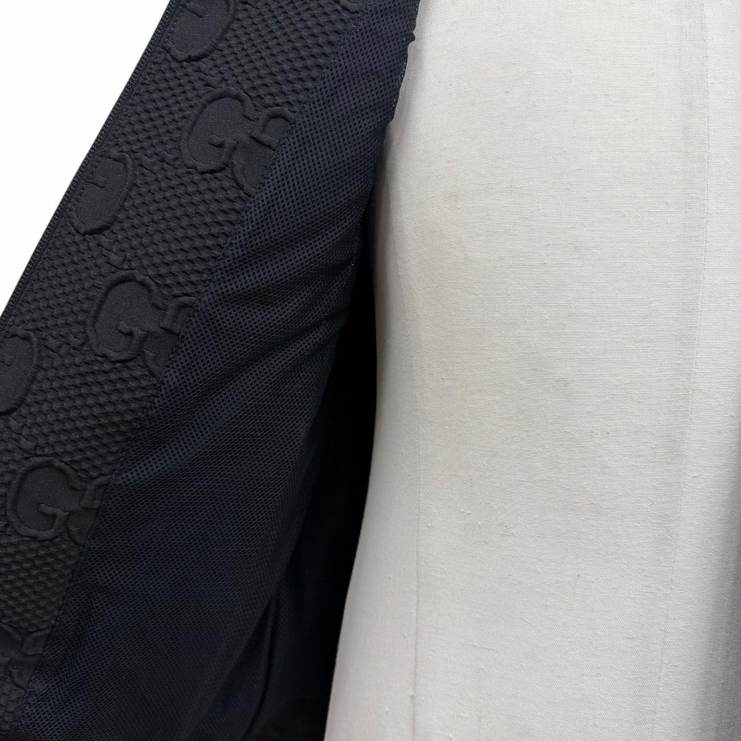 極美品▼GUCCI グッチ 724491 GGストレッチ ネオプレン ジップアップ ジャージ ジャケット ブラック イエロー S 正規品 メンズ