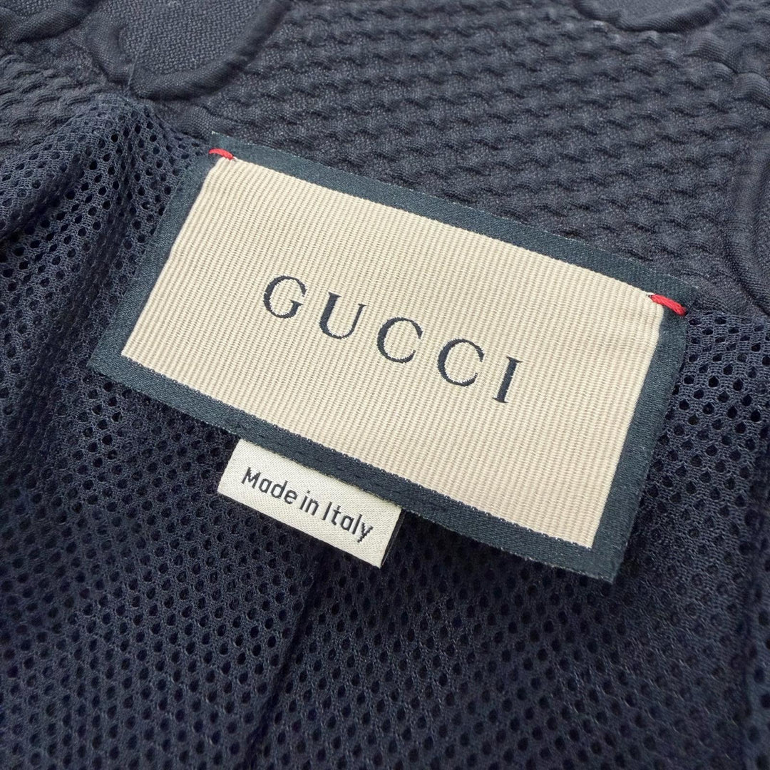 極美品▼GUCCI グッチ 724491 GGストレッチ ネオプレン ジップアップ ジャージ ジャケット ブラック イエロー S 正規品 メンズ