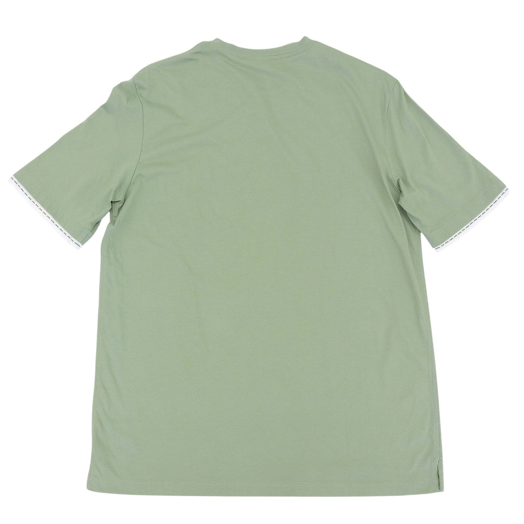 美品▲HERMES エルメス コットン100％ サドルステッチデザイン ショートスリーブ 半袖Ｔシャツ グリーン M イタリア製 正規品 メンズ