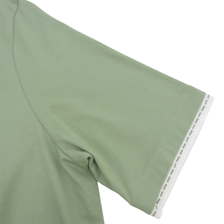 美品▲HERMES エルメス コットン100％ サドルステッチデザイン ショートスリーブ 半袖Ｔシャツ グリーン M イタリア製 正規品 メンズ