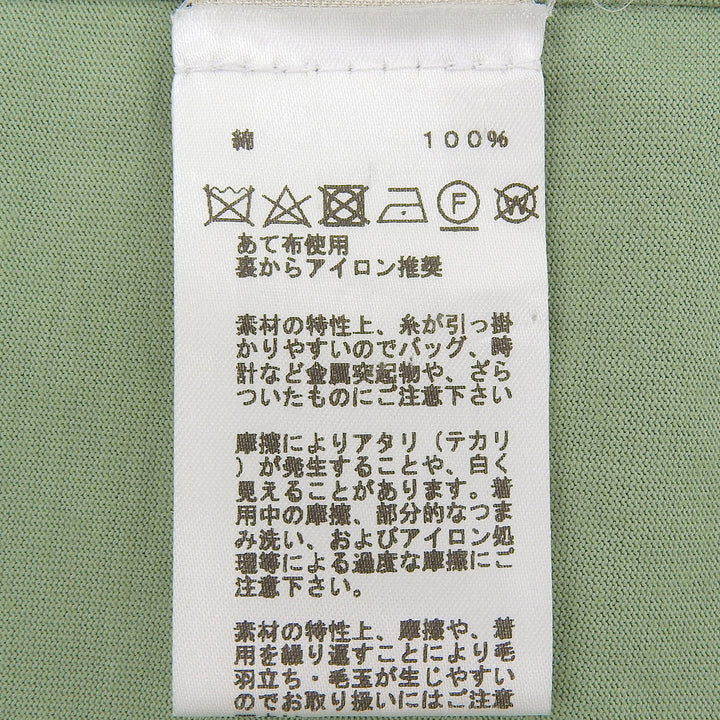美品▲HERMES エルメス コットン100％ サドルステッチデザイン ショートスリーブ 半袖Ｔシャツ グリーン M イタリア製 正規品 メンズ