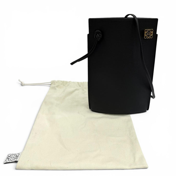 極美品★LOEWE ロエベ C630R12X01 クラシックカーフ ダイスポケット アナグラム ショルダーバッグ ブラック スペイン製 保存袋付き