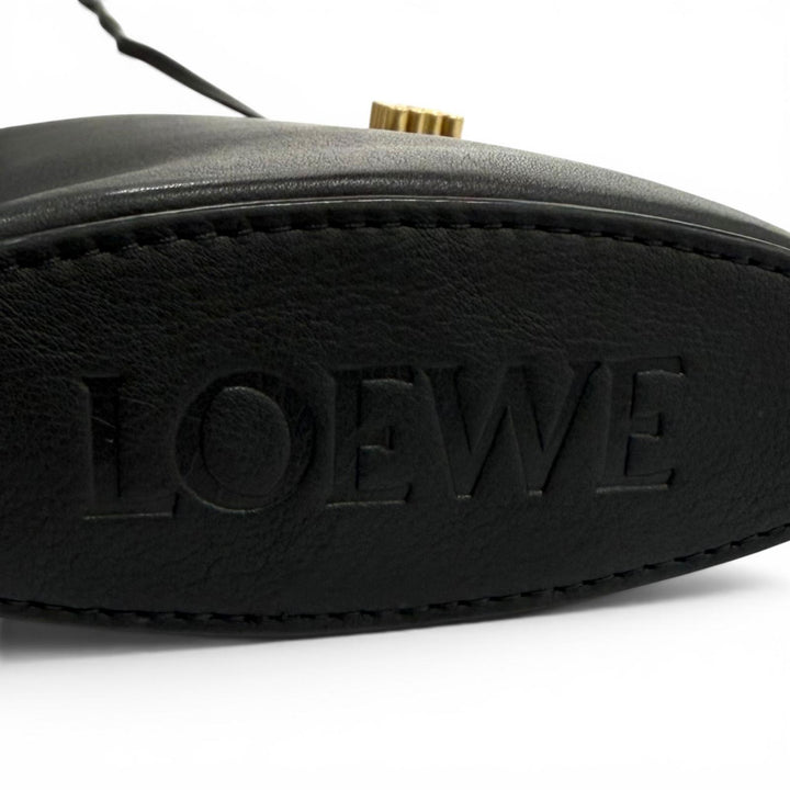極美品★LOEWE ロエベ C630R12X01 クラシックカーフ ダイスポケット アナグラム ショルダーバッグ ブラック スペイン製 保存袋付き