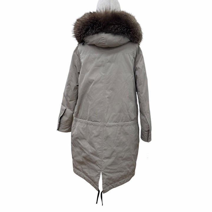 美品☆MONCLER モンクレール C20934987715 VERONICA ロゴワッペン・フォックスファー・フード付 ダウンコート 1 ベージュ レディース